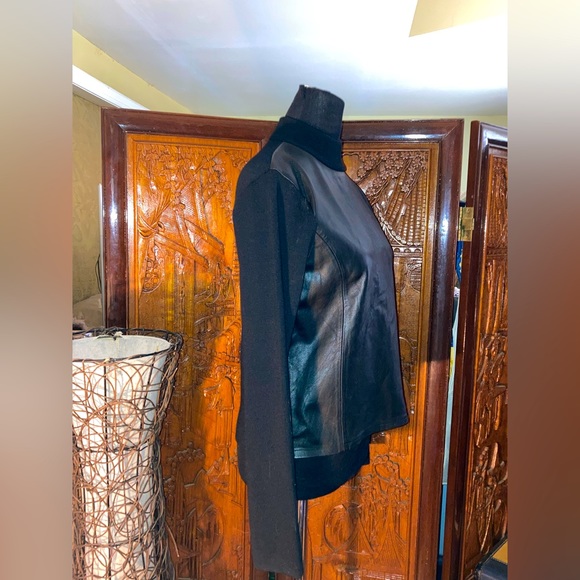 Vintage Leather Front Sweater Pullover. - Picture 2 of 8